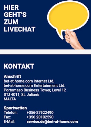 Bet at home Kunden Support