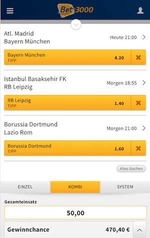 Die Wettsteuer in Deutschland am Beispiel eines Kombitipps bei bet3000