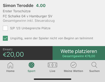 bet365 terodde tor quote