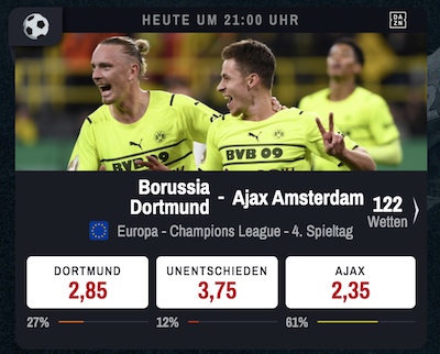 Winamax BVB Ajax Quoten