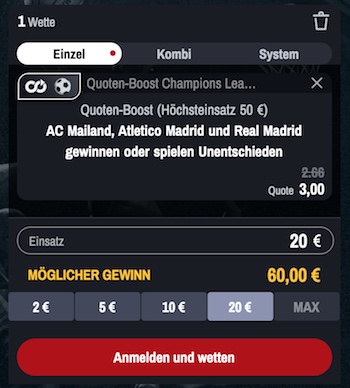 Winamax Champions League Boost