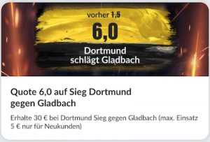 Bildbet Quoten Boost BVB - Gladbach
