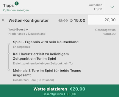 Bet365 Wett Boost Niederlande Deutschland