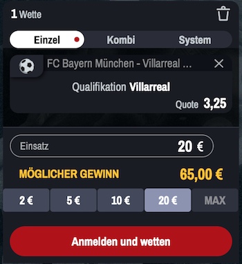 winamax villarreal auftsieg quote